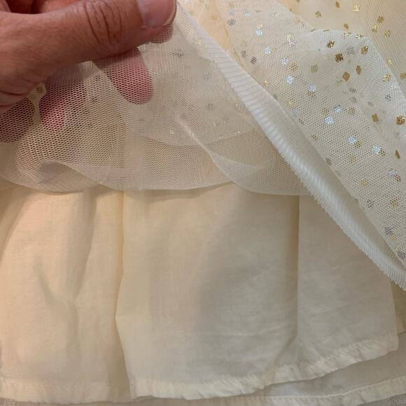 GAP Ivory Gold Foil Star Tulle Skirt Size 3T - Picture 3 of 5